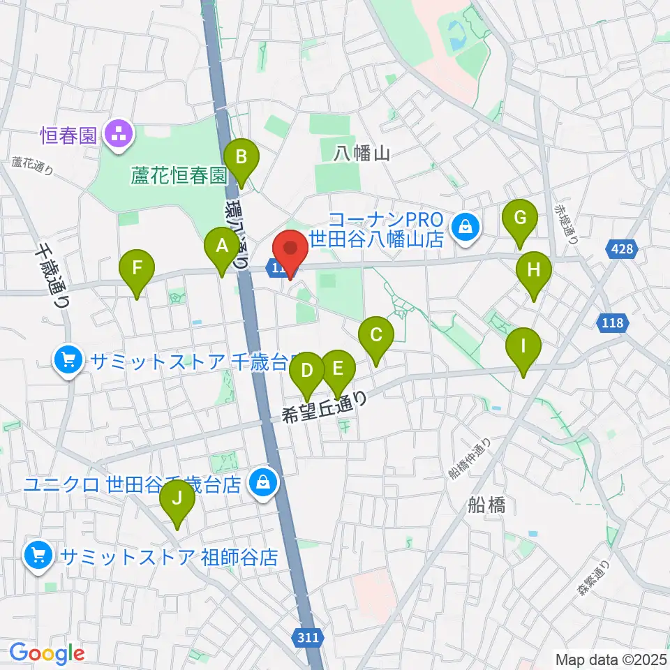千歳温水プール周辺のコンビニエンスストア一覧地図