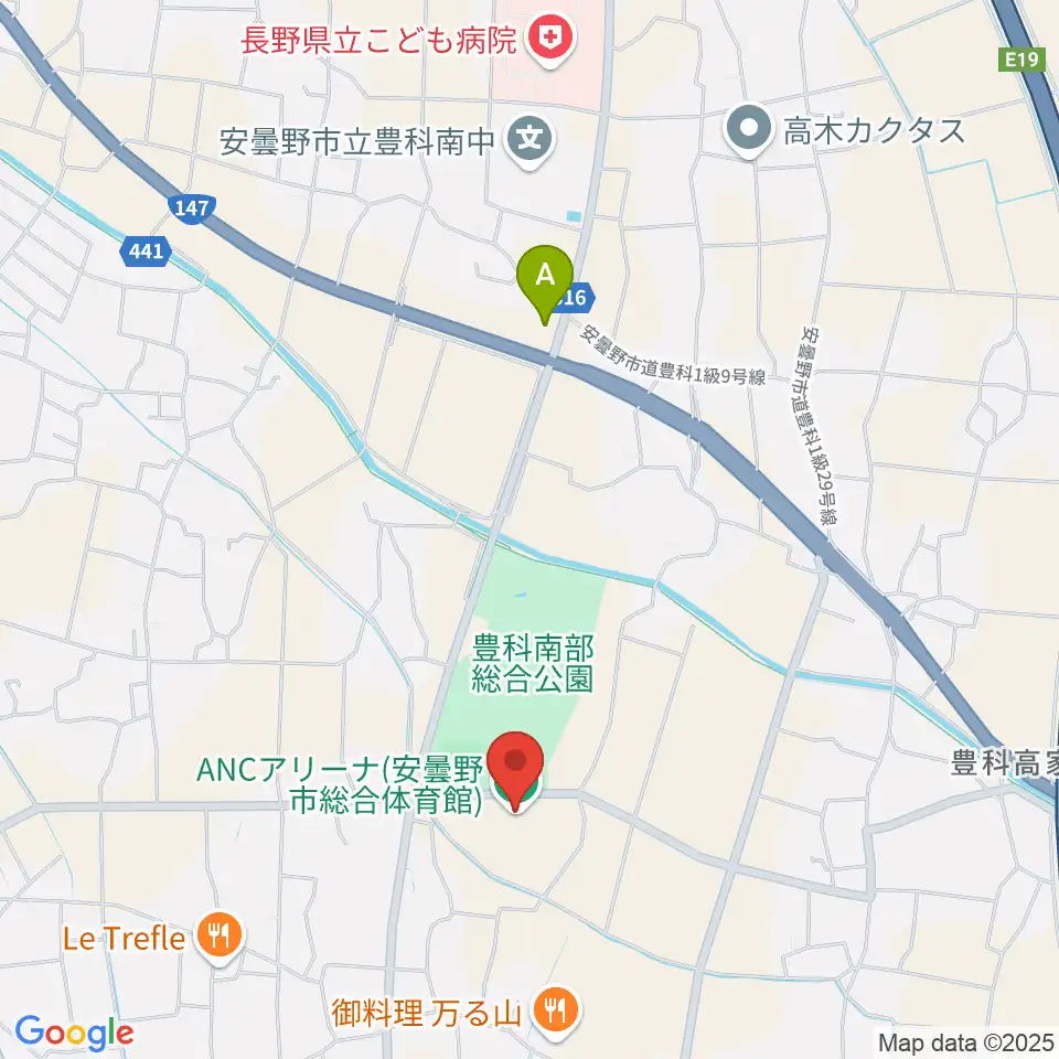 ANCアリーナ周辺のコンビニエンスストア一覧地図