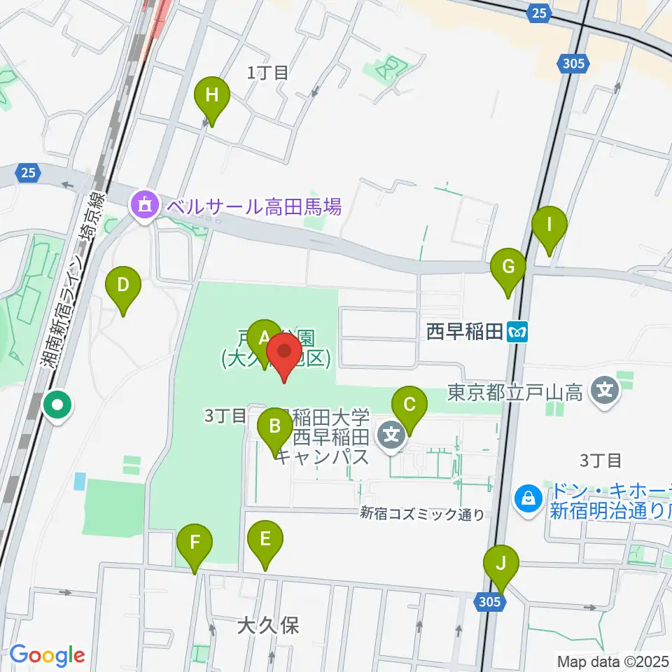 新宿スポーツセンター周辺のコンビニエンスストア一覧地図