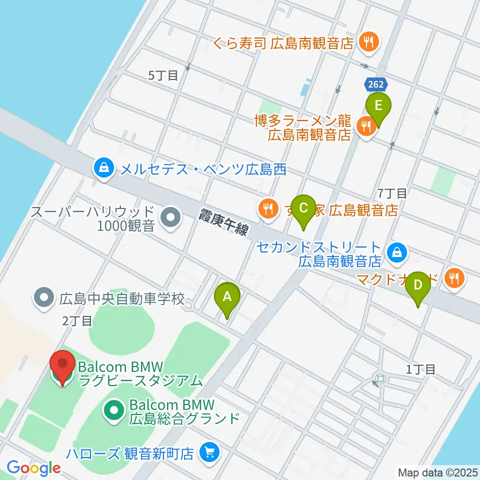 バルコムBMWスタジアム周辺のコンビニエンスストア一覧地図