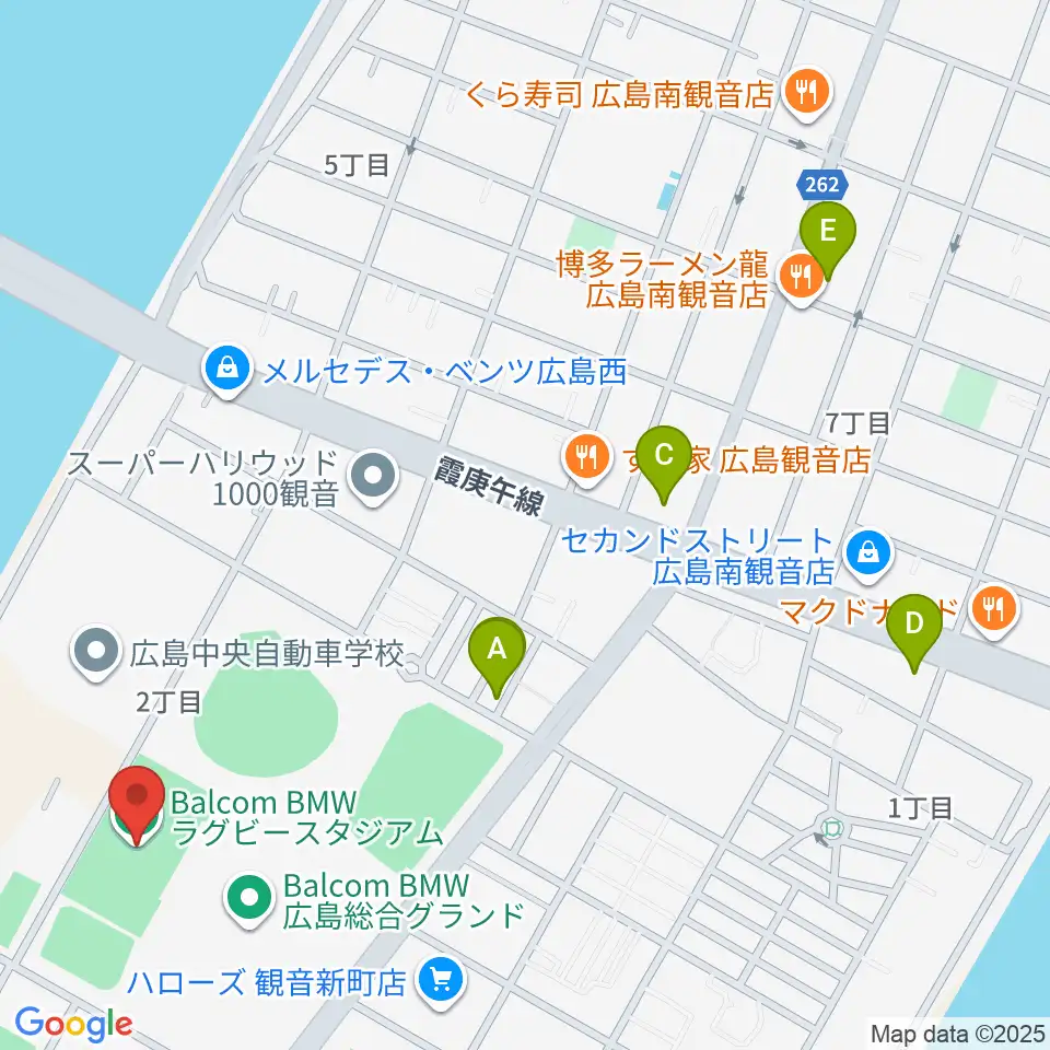 バルコムBMWスタジアム周辺のコンビニエンスストア一覧地図