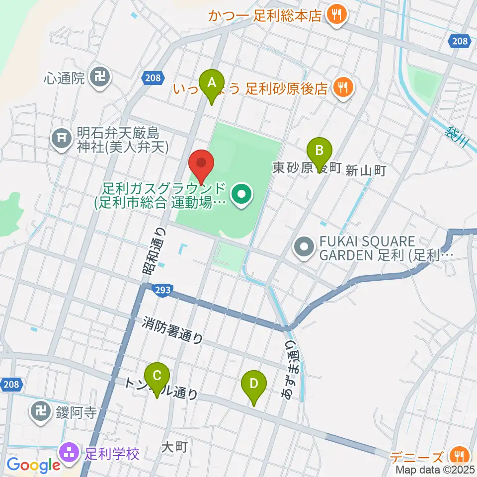 ジェットブラックフラワーズスタジアム周辺のコンビニエンスストア一覧地図