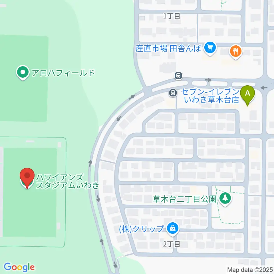 ハワイアンズスタジアムいわき周辺のコンビニエンスストア一覧地図