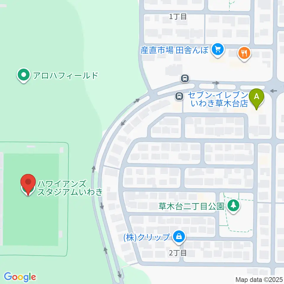 ハワイアンズスタジアムいわき周辺のコンビニエンスストア一覧地図