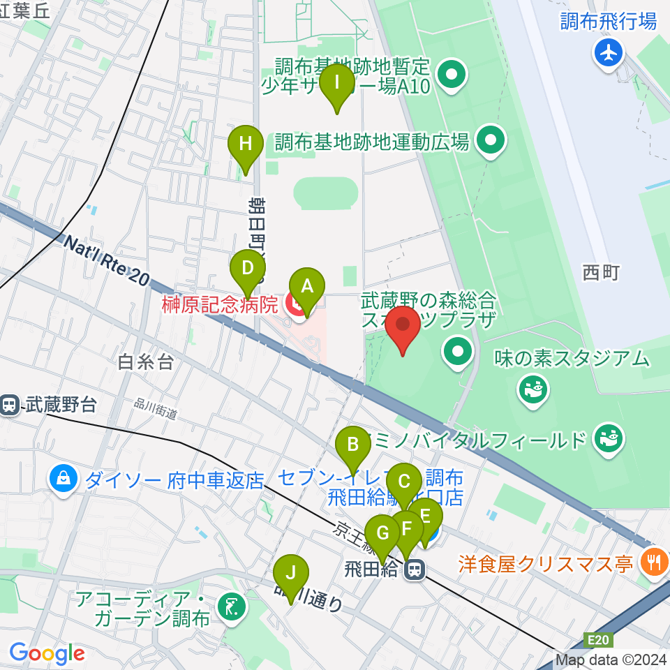 AGFフィールド周辺のコンビニエンスストア一覧地図