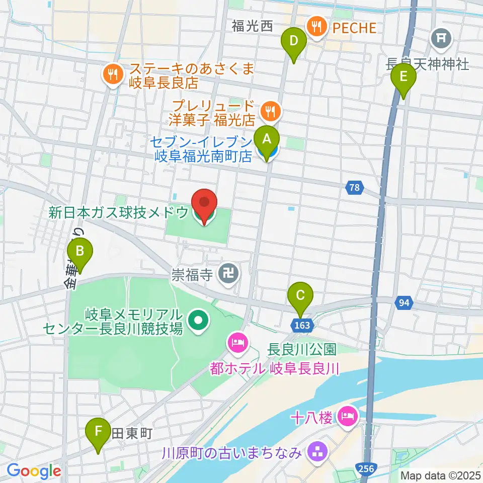 新日本ガス球技メドウ周辺のコンビニエンスストア一覧地図