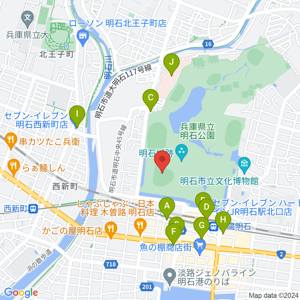 明石トーカロ球場周辺のコンビニエンスストア一覧地図