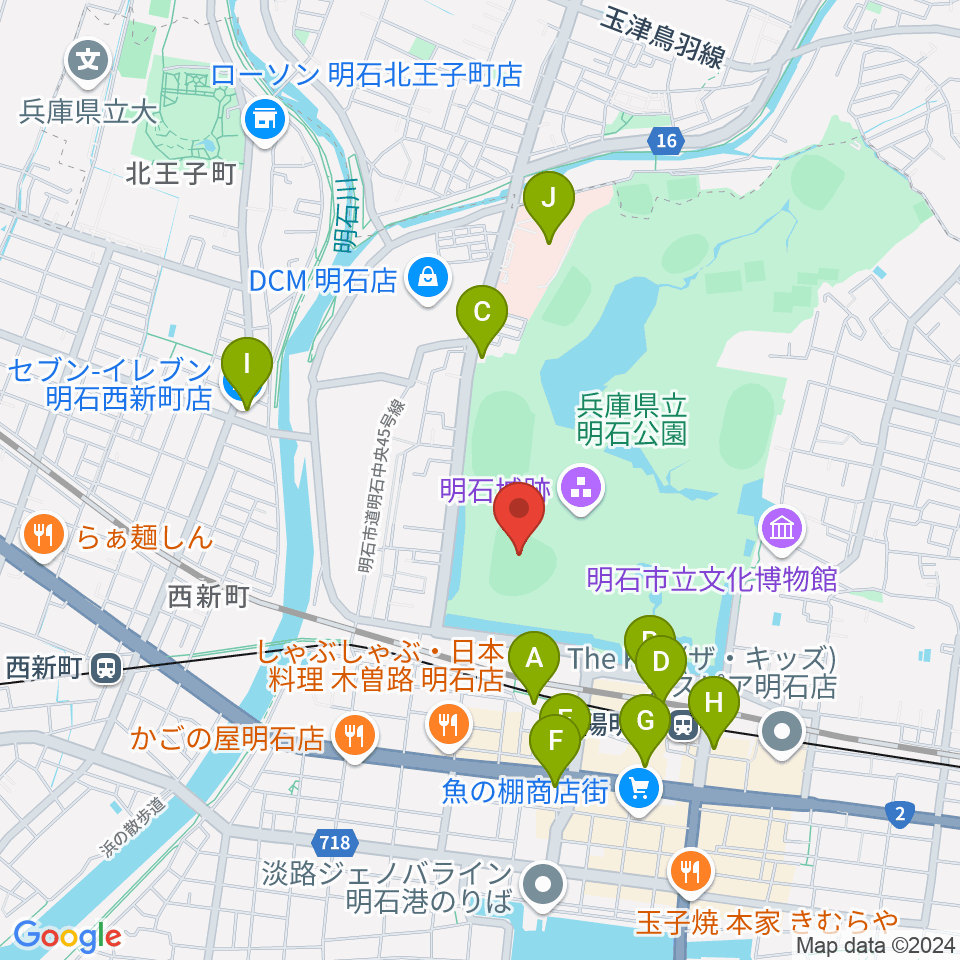 明石トーカロ球場周辺のコンビニエンスストア一覧地図