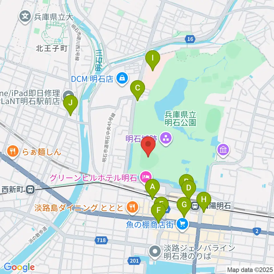 明石トーカロ球場周辺のコンビニエンスストア一覧地図