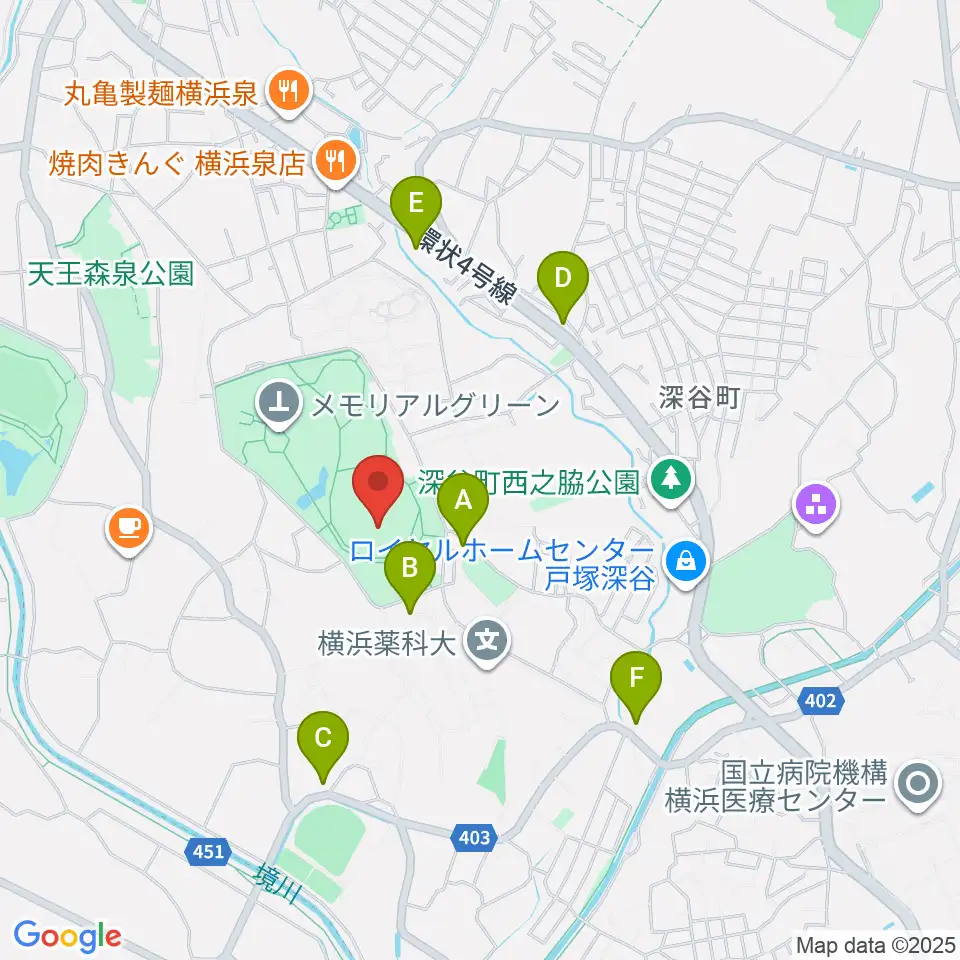 俣野公園・横浜薬大スタジアム周辺のコンビニエンスストア一覧地図