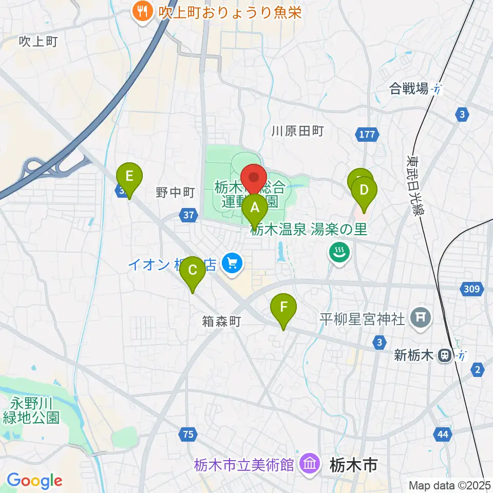 マルワ・アリーナとちぎ周辺のコンビニエンスストア一覧地図