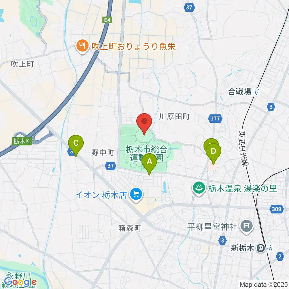 ニッコークリエートスポーツフィールドとちぎ周辺のコンビニエンスストア一覧地図