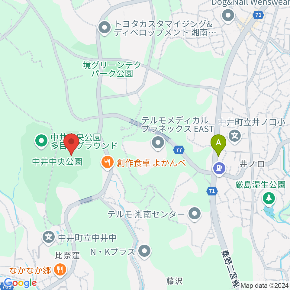 星槎中井スタジアム 中井町中央公園野球場周辺のコンビニエンスストア一覧地図