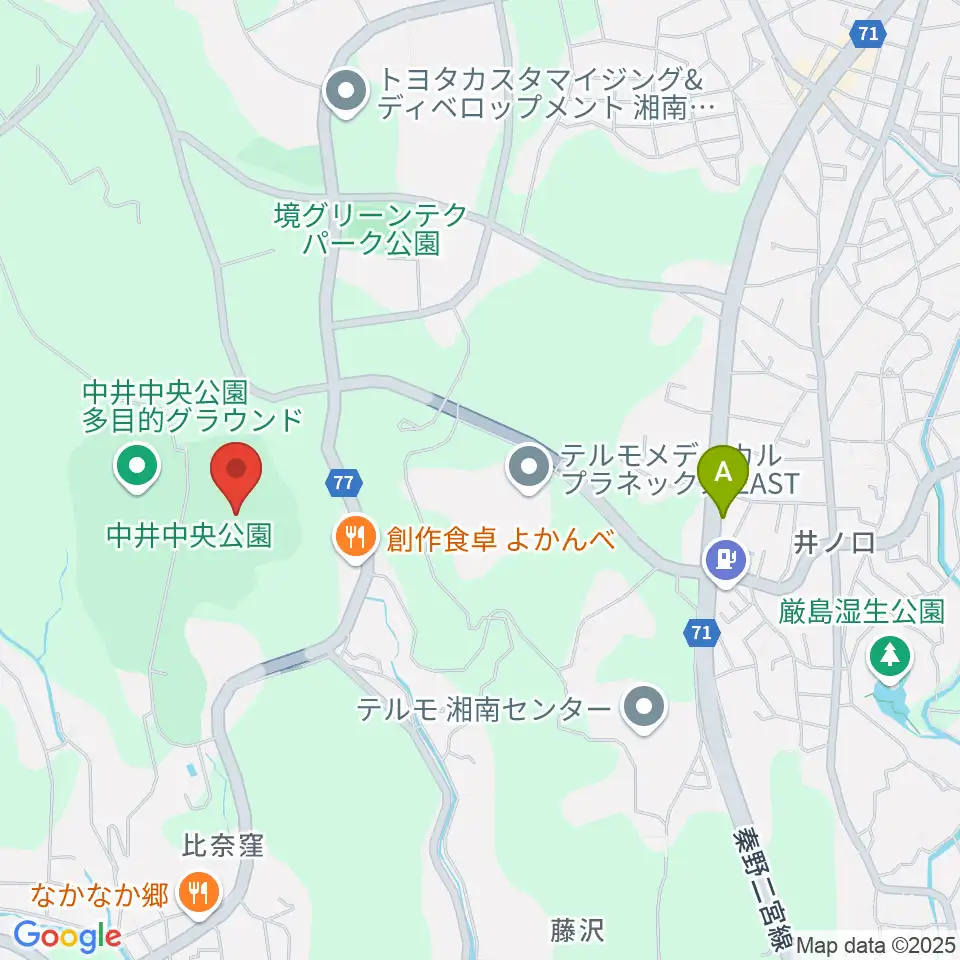 星槎中井スタジアム周辺のコンビニエンスストア一覧地図