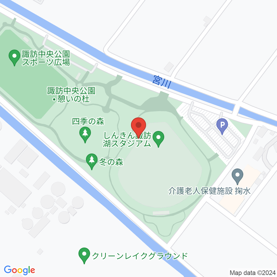 しんきん諏訪湖スタジアム周辺のコンビニエンスストア一覧地図