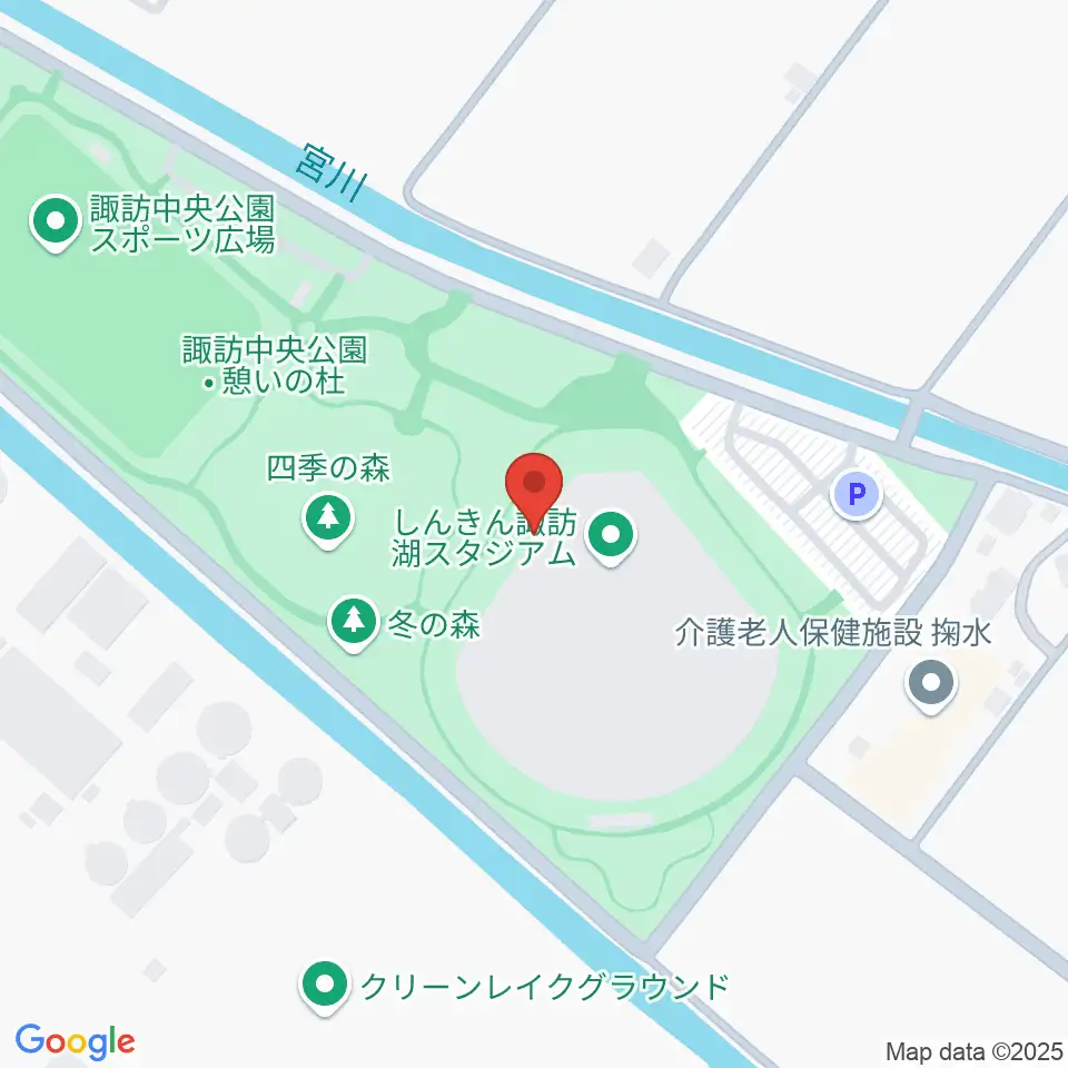 しんきん諏訪湖スタジアム周辺のコンビニエンスストア一覧地図