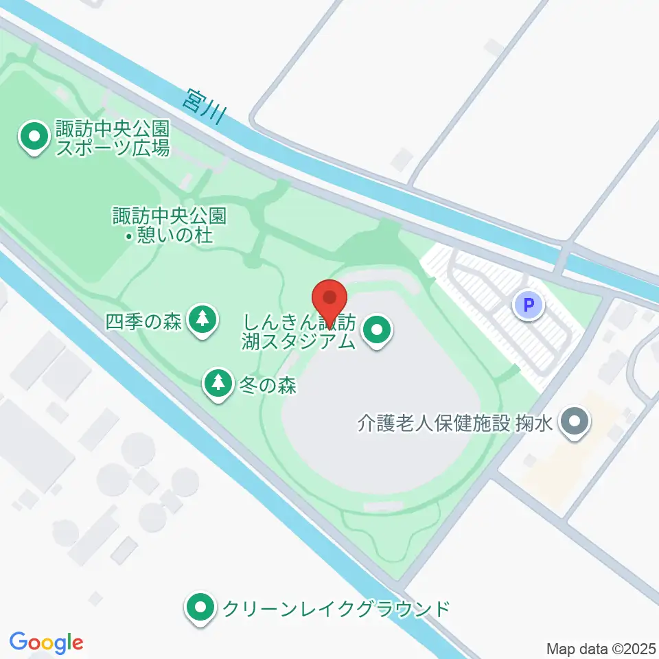 しんきん諏訪湖スタジアム周辺のコンビニエンスストア一覧地図