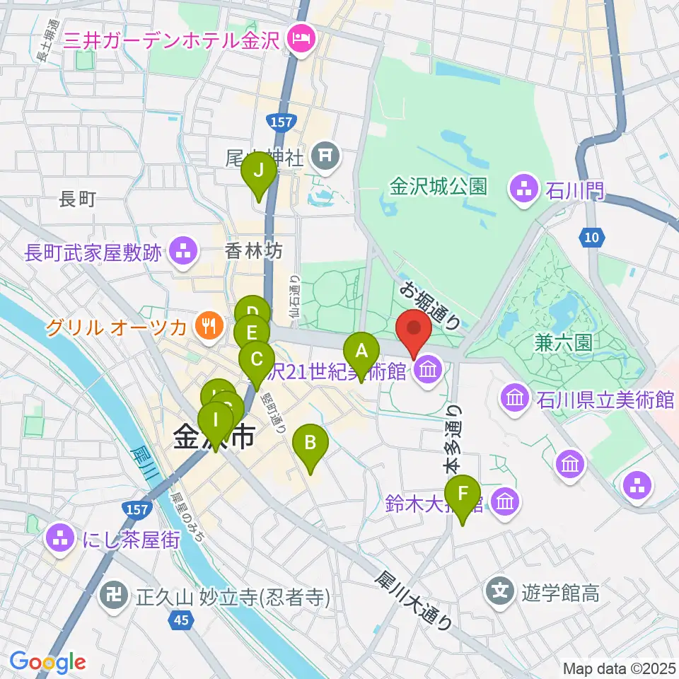 金沢能楽美術館周辺のコンビニエンスストア一覧地図