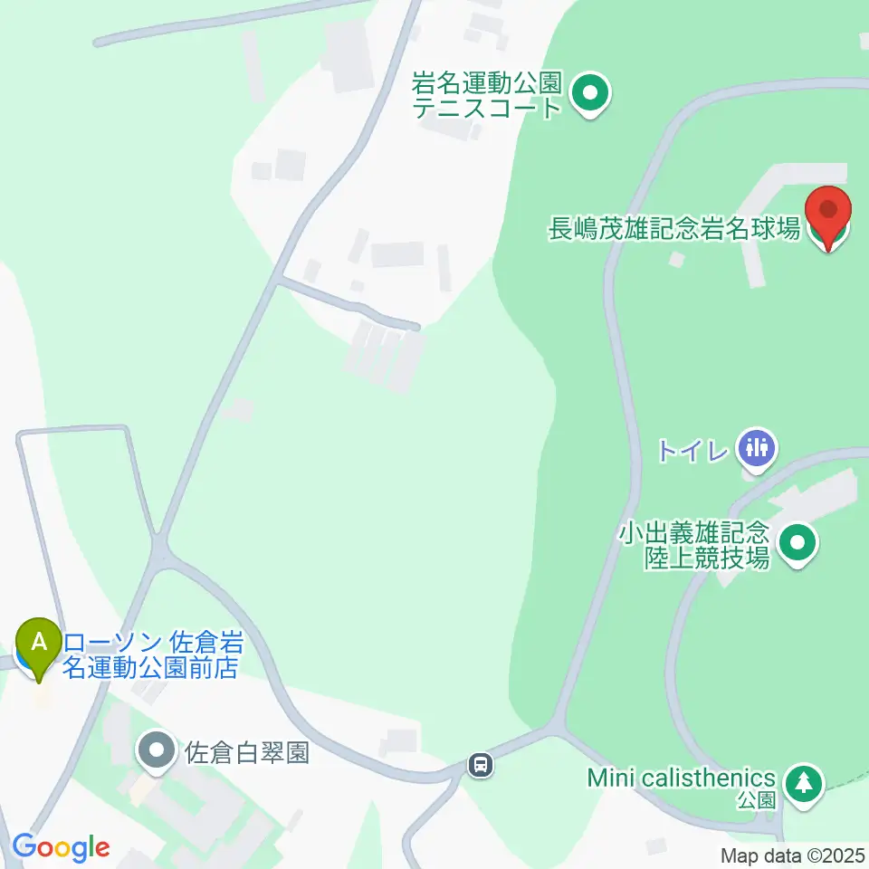 長嶋茂雄記念岩名球場周辺のコンビニエンスストア一覧地図