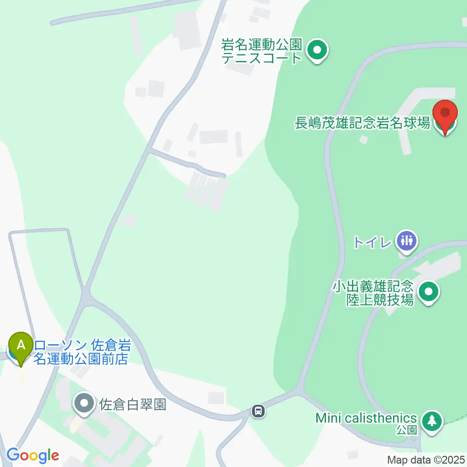 長嶋茂雄記念岩名球場周辺のコンビニエンスストア一覧地図