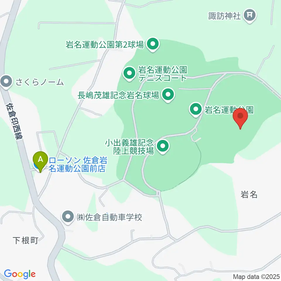 岩名運動公園球技場周辺のコンビニエンスストア一覧地図