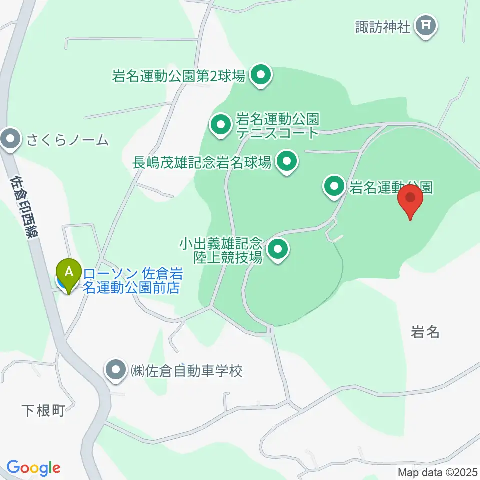 岩名運動公園球技場周辺のコンビニエンスストア一覧地図