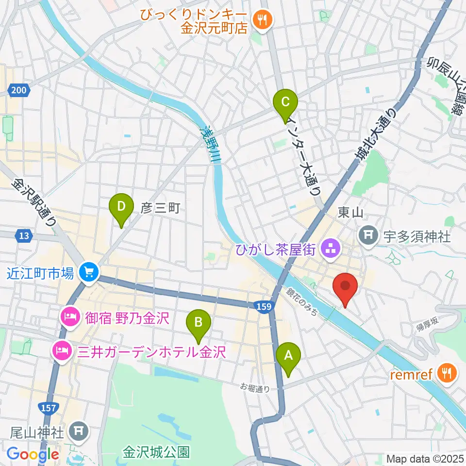 徳田秋聲記念館周辺のコンビニエンスストア一覧地図