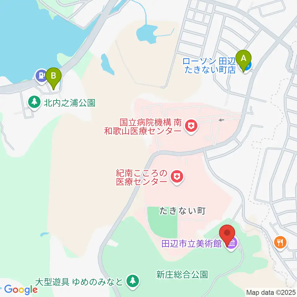 田辺市立美術館周辺のコンビニエンスストア一覧地図