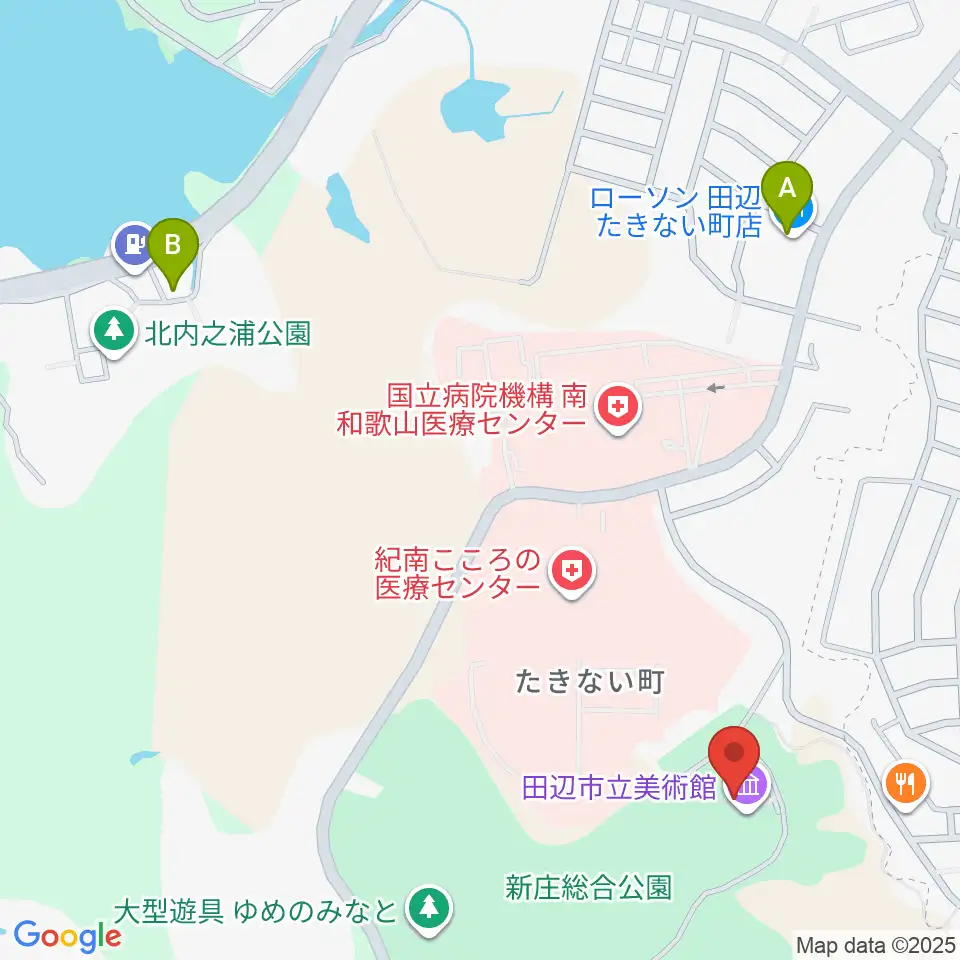 田辺市立美術館周辺のコンビニエンスストア一覧地図