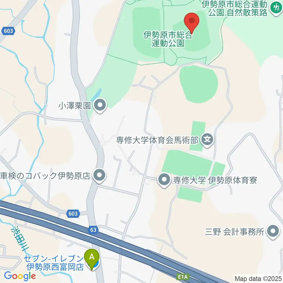 いせはらサンシャイン・スタジアム 伊勢原球場周辺のコンビニエンスストア一覧地図