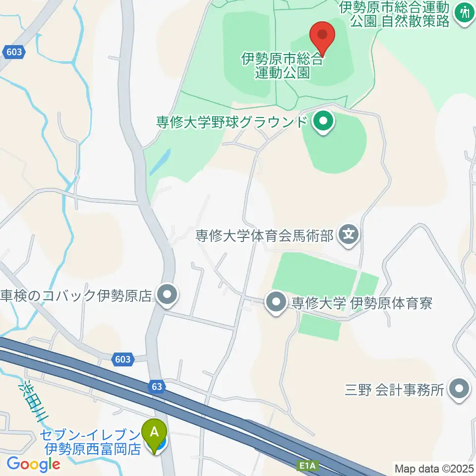 いせはらサンシャイン・スタジアム 伊勢原球場周辺のコンビニエンスストア一覧地図