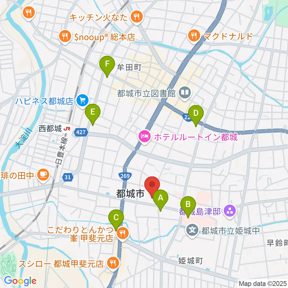 都城市立美術館周辺のコンビニエンスストア一覧地図