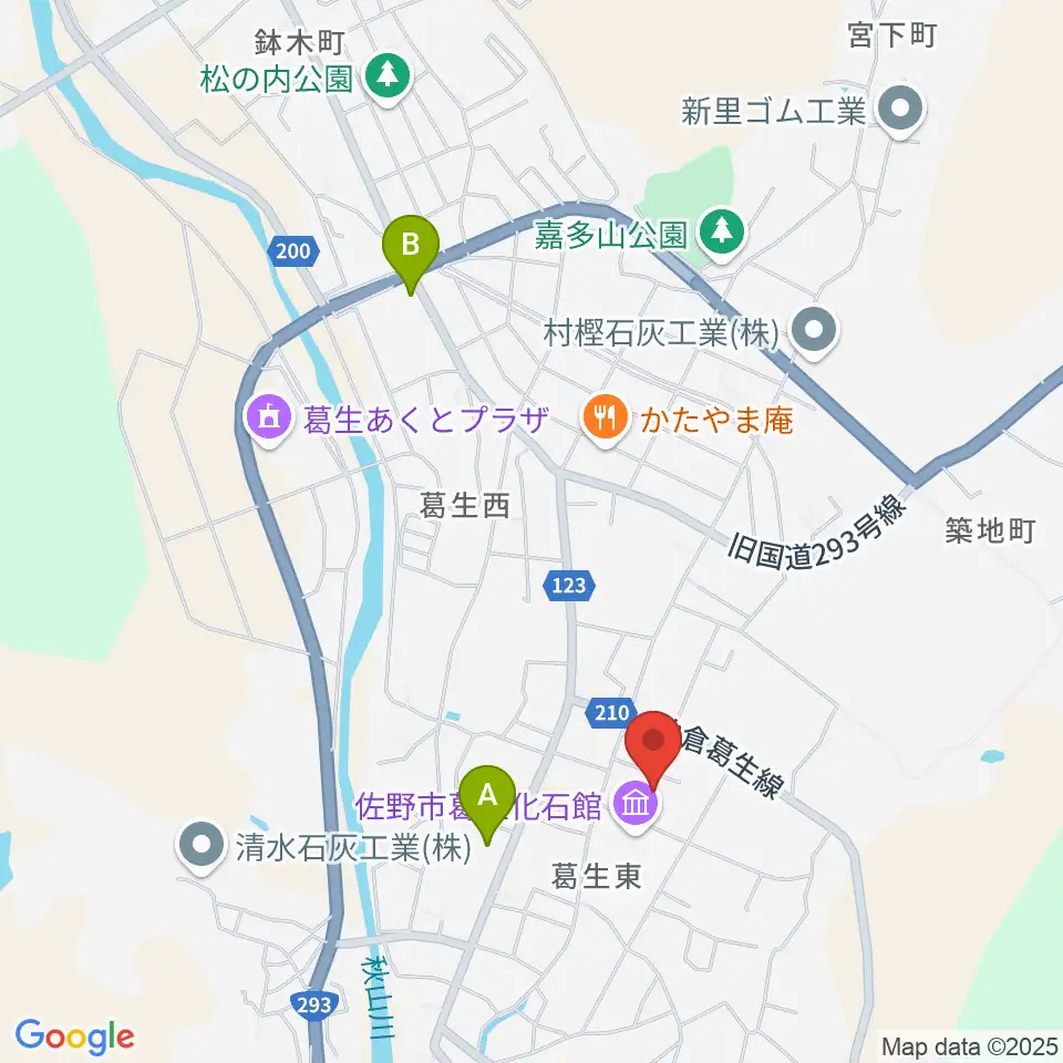 佐野市吉澤記念美術館周辺のコンビニエンスストア一覧地図