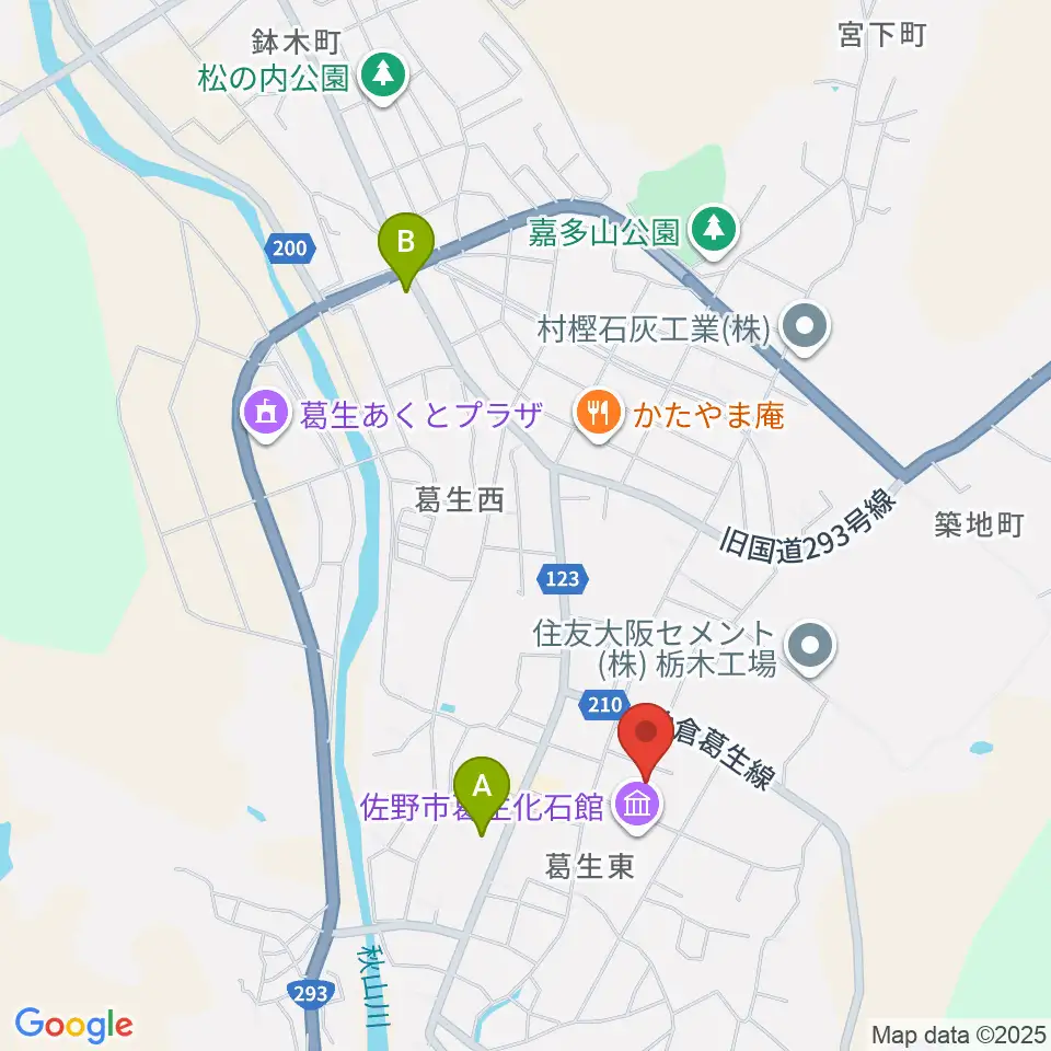 佐野市吉澤記念美術館周辺のコンビニエンスストア一覧地図