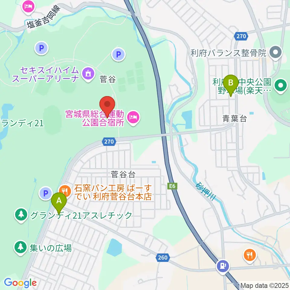 セントラルスポーツ宮城G21プール周辺のコンビニエンスストア一覧地図