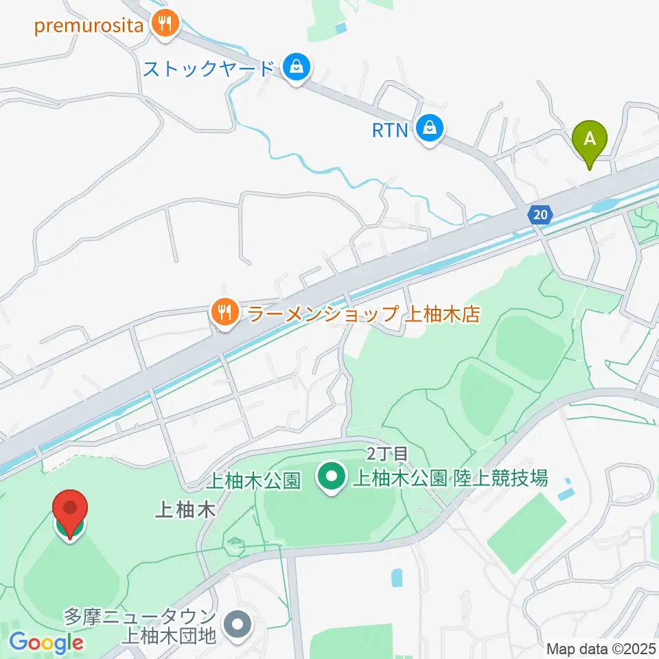スリーボンドベースボールパーク上柚木周辺のコンビニエンスストア一覧地図