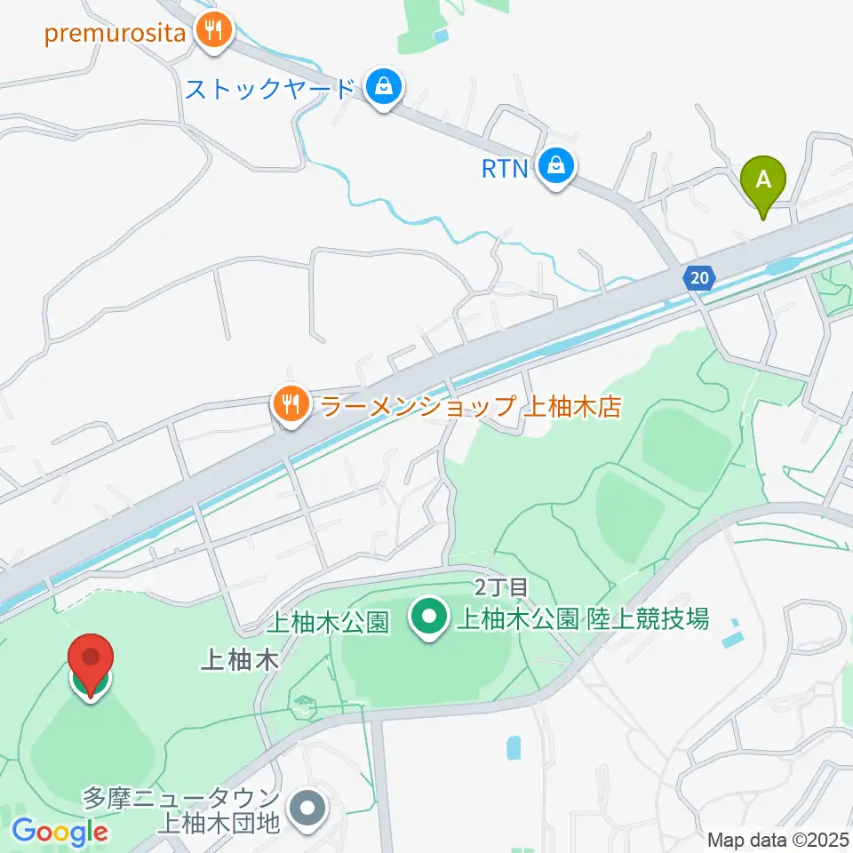 スリーボンドベースボールパーク上柚木周辺のコンビニエンスストア一覧地図
