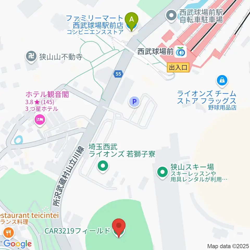 CAR3219フィールド周辺のコンビニエンスストア一覧地図