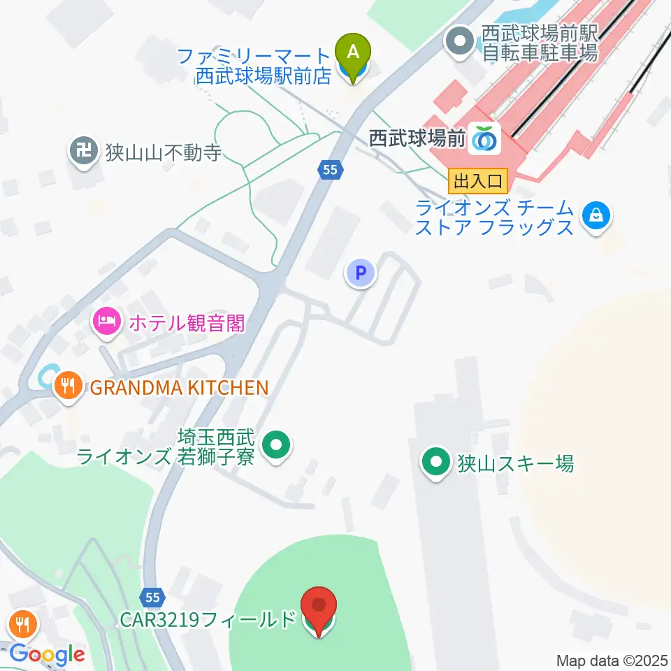 CAR3219フィールド周辺のコンビニエンスストア一覧地図