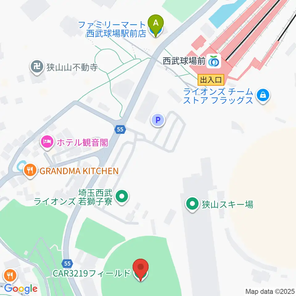 CAR3219フィールド周辺のコンビニエンスストア一覧地図