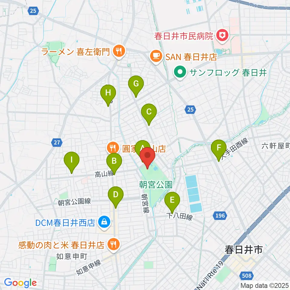 スポーレ春日井 朝宮公園陸上競技場周辺のコンビニエンスストア一覧地図