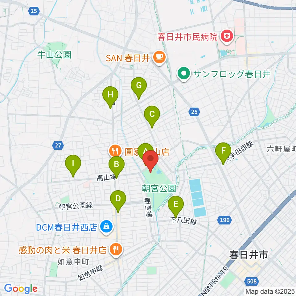 スポーレ春日井 朝宮公園陸上競技場周辺のコンビニエンスストア一覧地図