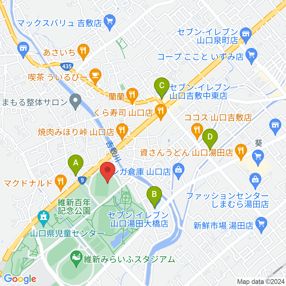 維新百年記念公園ラグビー・サッカー場周辺のコンビニエンスストア一覧地図