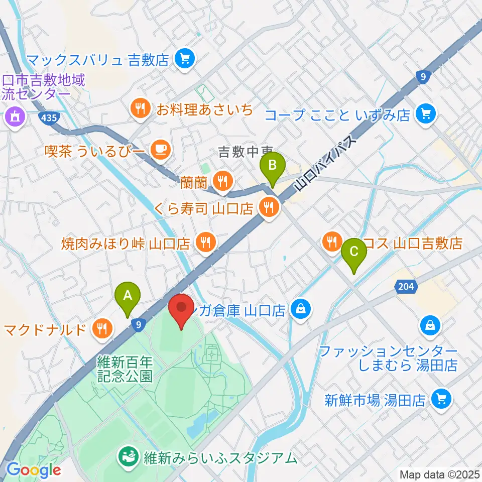 維新百年記念公園ラグビー・サッカー場周辺のコンビニエンスストア一覧地図