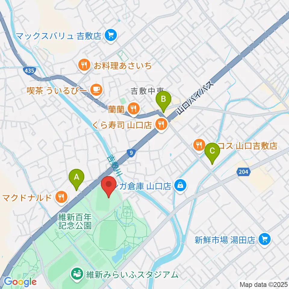 維新百年記念公園ラグビー・サッカー場周辺のコンビニエンスストア一覧地図