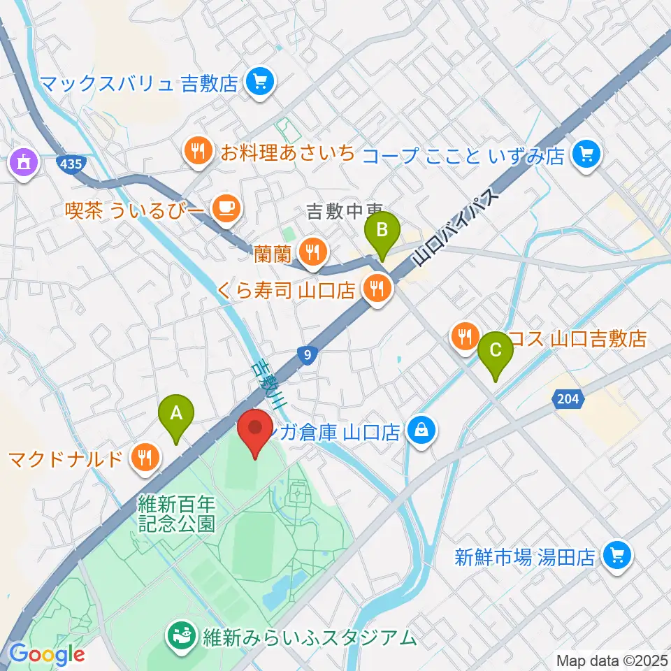 維新百年記念公園ラグビー・サッカー場周辺のコンビニエンスストア一覧地図