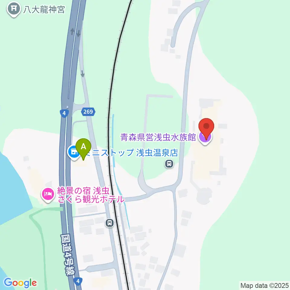 青森県営浅虫水族館周辺のコンビニエンスストア一覧地図