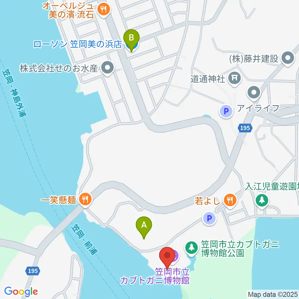 笠岡市立カブトガニ博物館周辺のコンビニエンスストア一覧地図