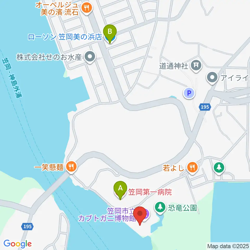 笠岡市立カブトガニ博物館周辺のコンビニエンスストア一覧地図