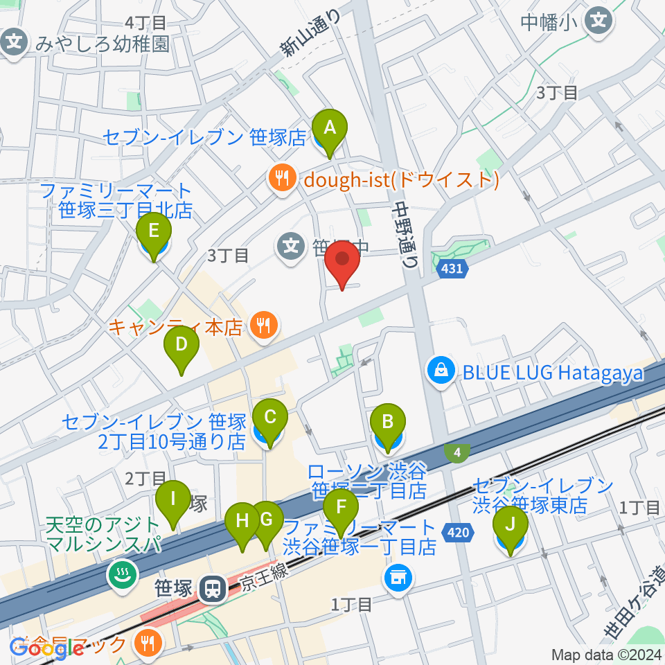 Majestic Studio周辺のコンビニエンスストア一覧地図